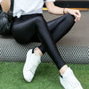 Hoge Taille Glanzende Yoga Leggings | Rekbare Zwarte Lichaamsvormende Broek