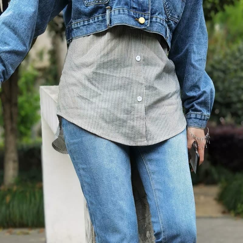 Verstelbare Laagjes Faux Shirt Blouse Verlenger | Minirok Onderrrok
