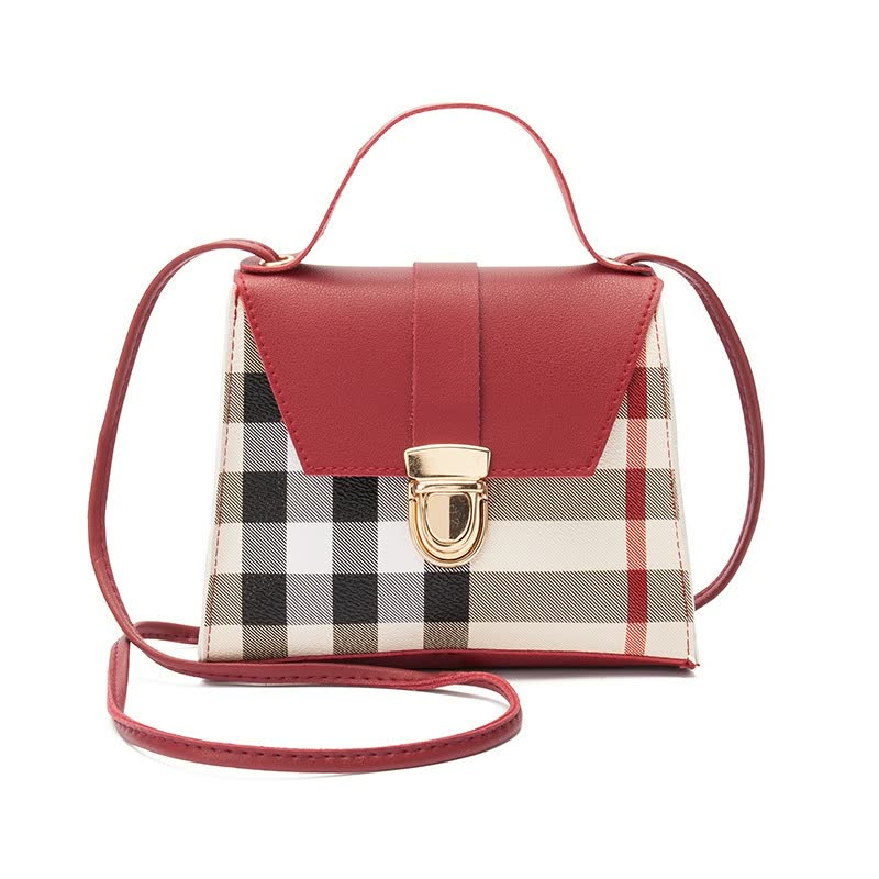 Women Plaid Leather Handbags | Large Crossbody Bag For Women