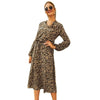 Elegancy™: Lange mouw jurk met luipaardprint