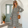 Elegancy™: Lange mouw jurk met luipaardprint