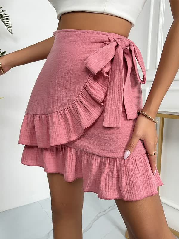 Gerimpelde Minirok | Casual Zomer Bandage Sexy Korte Rok