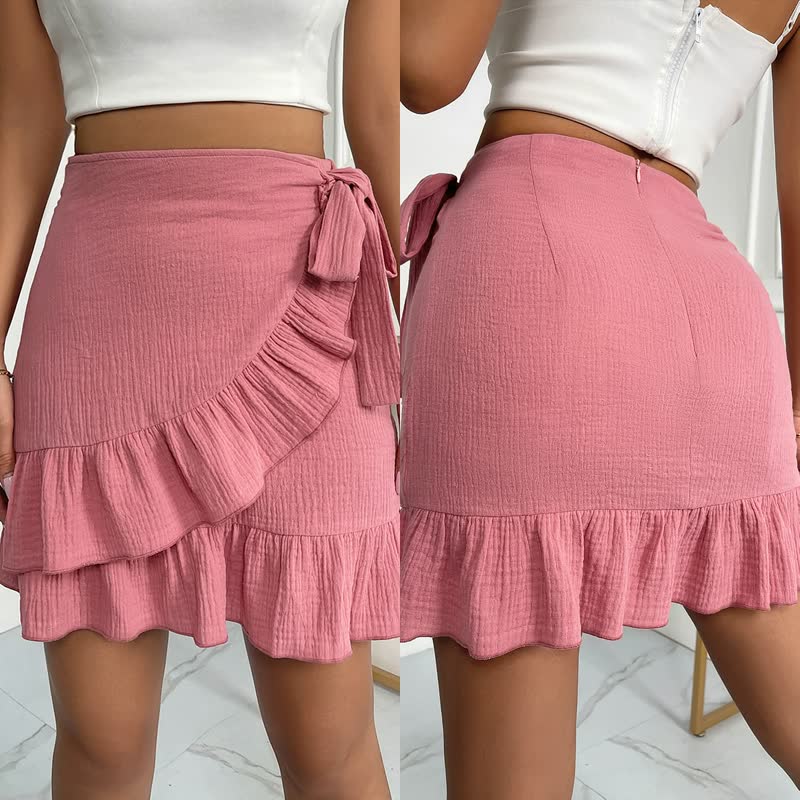 Gerimpelde Minirok | Casual Zomer Bandage Sexy Korte Rok