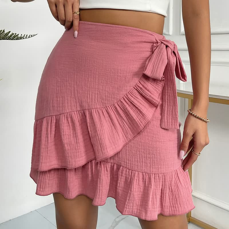 Gerimpelde Minirok | Casual Zomer Bandage Sexy Korte Rok